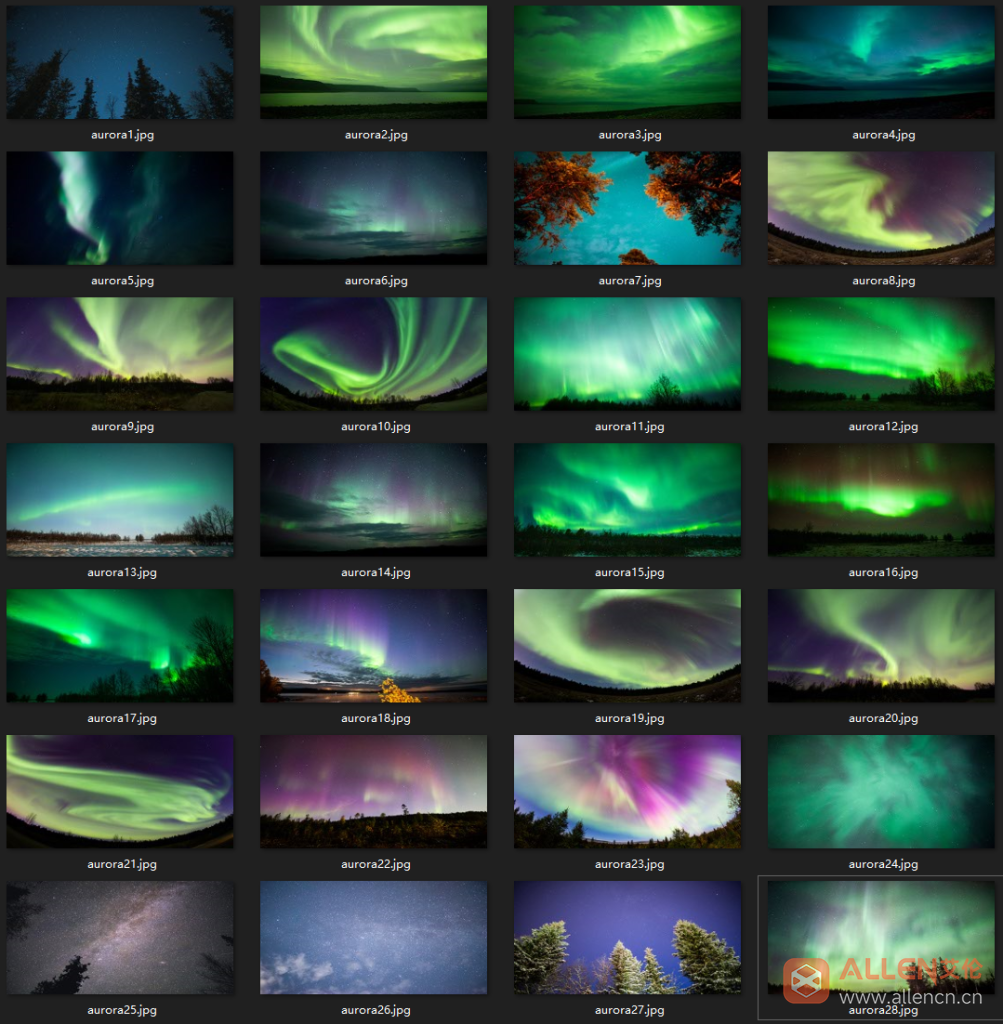 艾伦网-83款极光背景贴图HDR环境纹理10K超清贴图